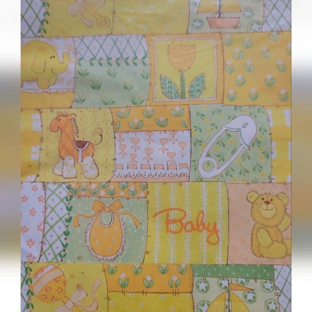 NEW Vintage Baby Shower Gift Wrapping Paper Art Deco MCM American Greetings 60s